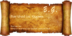 Barthalis Gyoma névjegykártya